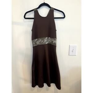Lolë Brown Athletic Dress Built In Bra Sleeveless Activewear Tennis Dress Medium
